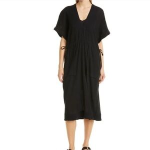 Rag & Bone Black Crinkled Short Sleeve Dress “Élysee”